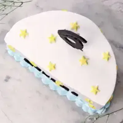 Halfway Milestone Vanilla Cake
