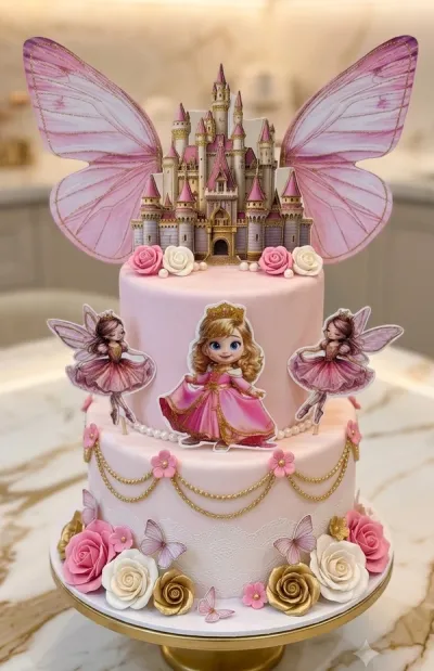 Whimsical Fairy Cake (Pink)